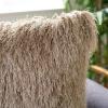 SAFAVIEH Pillow Collection Shag Modish 20″ Throw, Metallic Silver(Metallic Bronze)