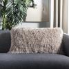 SAFAVIEH Pillow Collection Shag Modish 20″ Throw, Metallic Silver(Metallic Bronze)