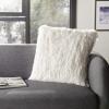 SAFAVIEH Pillow Collection Shag Modish 20″ Throw, Metallic Silver(Metallic Snow)