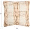 SAFAVIEH Pillow Collection Woven Plaid 20″ Throw, Eggshell Blend(Eggshell Blend)
