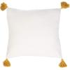 SAFAVIEH Polli 20-inch Mustard Yellow and Beige Tassel Decorative Throw Pillow