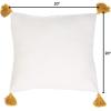 SAFAVIEH Polli 20-inch Mustard Yellow and Beige Tassel Decorative Throw Pillow