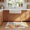 SAFAVIEH Washable Rug Door and Kitchen Mat Collection – 2′ x 3′, Beige & Orange, Slip Resistant & Easy to Clean, Ideal for Entryway, Front Door, Bathroom, Mudroom, Accent Space (DKM305B)(Beige/Orange)