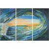 SAFAVIEH Art Collection Blue Grotto Triptych Wall Art, Gold
