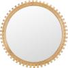 SAFAVIEH Home Collection – Kelly Natural Round Wall Mirror, Sculpted Wood Frame Decorative Accent (MRR9033A)(Natural)