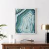 SAFAVIEH Home Collection Emerald Resonance Blue/Spring Green 16 x 20-inch Framed Wall Art for Bedroom, Living Room, Foyer, Dining Area, Entryway