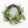 SAFAVIEH Home Collection Faux Artificial 21-inch Sweetgum & Mandarin Decorative Semi Wreath