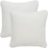 SAFAVIEH Home Collection Flayn Grey Faux Fur 17-inch Square Decorative Accent Throw Pillow with Insert (Set of 2)(Ivory)