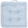 SAFAVIEH Home Collection Gardenia Champagne Tufted 18-inch Square Floor Pillow with Insert for Living Room Meditation Sofa Extra Seating(Blue)