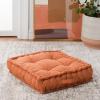 SAFAVIEH Home Collection Gardenia Champagne Tufted 18-inch Square Floor Pillow with Insert for Living Room Meditation Sofa Extra Seating(Rust)