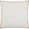SAFAVIEH Home Collection Hallie White/Rust Linen 20-inch Square Decorative Accent Throw Pillow with Insert