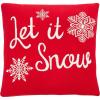 SAFAVIEH Home Collection Holiday Let it Snow Red Cotton 20-inch Square Decorative Accent Insert Throw Pillow
