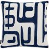 SAFAVIEH Home Collection Maize Mid-Century Modern Beige/Navy 18-inch Square Decorative Accent Throw Pillow with Insert (Set of 2)(Beige/Navy)