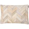SAFAVIEH Home Collection Marley Rustic Glam Multi/White Cowhide 14 x 20-inch Rectangle Pillow with Insert(Multi/White)