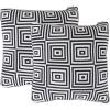 SAFAVIEH Home Collection PLS402 Pillow, Black/Ivory 2 Count