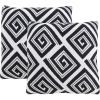 SAFAVIEH Home Collection PLS403 Pillow, Black/Ivory 2 Count