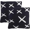 SAFAVIEH Home Collection PLS404 Pillow, Black/Ivory 2 Count