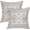 SAFAVIEH Home Collection Samira Boho Tribal Beige/Black Chenille 21-inch Square Decorative Accent Throw Pillow with Insert (Set of 2)(Beige/Black)