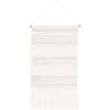 SAFAVIEH Home Collection Sedona Zeta Ivory/Beige Boho Tribal Woven Wool Tassel Fringe Tapestry Hanging Wall Art