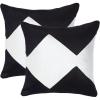 SAFAVIEH Home Collection Tabytha Modern Black/Ivory Viscose 18-inch Square Set of 2 with Insert Pillow, 18″ x 18″(Black/Ivory)