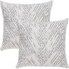 SAFAVIEH Home Collection Zecora Ivory/Black Velvet Chevron 17-inch Square Decorative Accent Throw Pillow with Insert (Set of 2)(Ivory/Black)