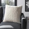 SAFAVIEH Home Ralen Light Natural Lurex Knit 20-inch Decorative Pillow Pillow, 22″x22″, Grey/Gold(Natural / Silver)