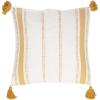 SAFAVIEH Polli 20-inch Mustard Yellow and Beige Tassel Decorative Throw Pillow