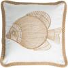 Safavieh Home Nilam Natural Color Fish Nautical Coastal 18-inch Decorative Pillow