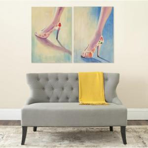 SAFAVIEH ART2026A Art Collection Summer Shooz Diptych Wall Art