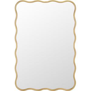SAFAVIEH Home Collection – Ariana Gold Rectangular Wall Mirror, Sculpted Wavy Frame Decorative Accent (MRR9036A)(Gold)