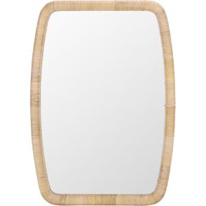 SAFAVIEH Home Collection – Lani Natural Rattan Wall Mirror, Rounded Rectangular Frame, Vertical or Horizontal Hanging Accent (MRR9032A)(Natural)
