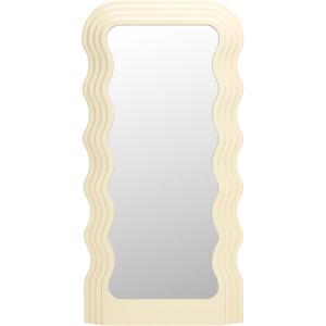 SAFAVIEH Home Collection – Mahya 32″ x 63″ Full Length Mirror, Walnut Wood Frame, Wavy Rectangular Wall Mirror, Modern Decorative Accent (MRR9006C)(White)