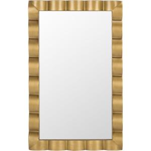 SAFAVIEH Home Collection – Nira Gold Rectangular Wall Mirror, Sculpted Frame Decorative Accent (MRR9035A)(Gold)