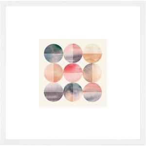 SAFAVIEH Home Collection Across Many Oceans Blush/Blue Green 16-inch Square Modern Framed Wall Art for Bedroom, Living Room, Foyer, Dining Area, Entryway