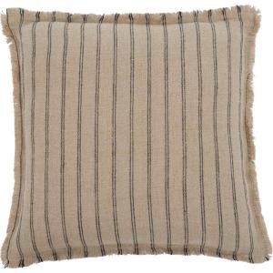 SAFAVIEH Home Collection Arden Natural/Black Linen 20-inch Square Decorative Accent Throw Pillow with Insert
