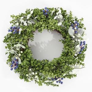 SAFAVIEH Home Collection Faux Artificial 24-inch Boxwood & Berry Decorative Wreath