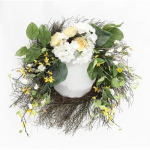 SAFAVIEH Home Collection Faux Artificial 26-inch Hydrangea & Blossom Decorative Wreath