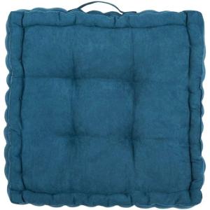 SAFAVIEH Home Collection Gardenia Champagne Tufted 18-inch Square Floor Pillow with Insert for Living Room Meditation Sofa Extra Seating(Dark Turquoise)