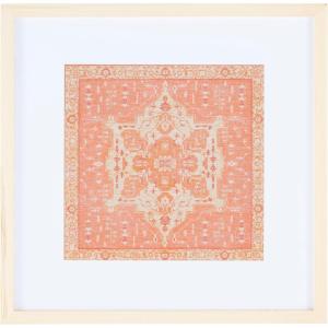 SAFAVIEH Home Collection Ishtar Terracotta 18-inch Square Medallion Wood Framed Textile Wall Art for Bedroom, Living Room, Foyer, Dining Area, Entryway