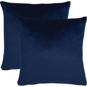 SAFAVIEH Home Collection Jovanni Purple Viscose 18-inch Square Pillow Set of 2 with Insert(Navy)