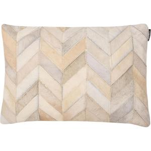 SAFAVIEH Home Collection Marley Rustic Glam Multi/White Cowhide 14 x 20-inch Rectangle Pillow with Insert(Multi/White)