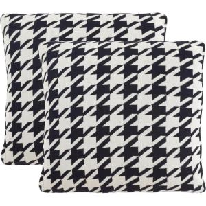 SAFAVIEH Home Collection PLS400 Pillow, Black/Ivory 2 Count
