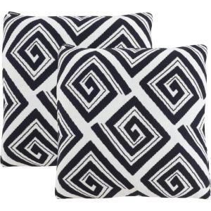 SAFAVIEH Home Collection PLS403 Pillow, Black/Ivory 2 Count