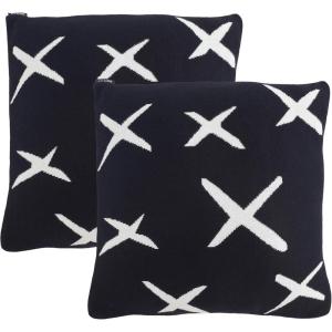 SAFAVIEH Home Collection PLS404 Pillow, Black/Ivory 2 Count