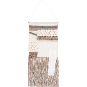 SAFAVIEH Home Collection Sedona 120 Ivory/Black Boho Tribal Woven Wool & Jute Tassel Fringe Tapestry Hanging Wall Art(Ivory/Brown)