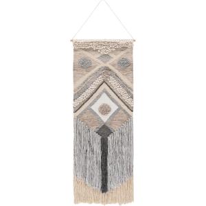 SAFAVIEH Home Collection Sedona Tahoe Boho Tribal Ivory/Grey Wool Woven Tapestry Hanging Wall Art