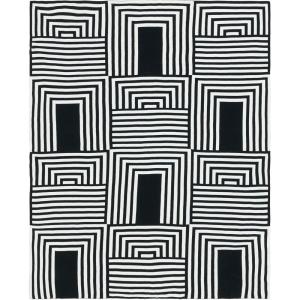 SAFAVIEH Home Collection Ziggy Black/Ivory Cotton 50 x 60 Decorative Accent Throw Blanket