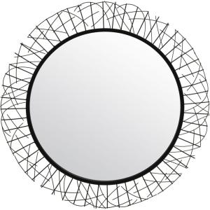 SAFAVIEH Home Elsie Gold Round 29-inch Decorative Accent Mirror(Black)