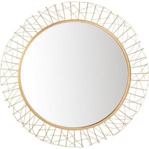 SAFAVIEH Home Elsie Gold Round 29-inch Decorative Accent Mirror(Gold)