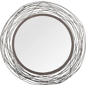 SAFAVIEH Home Nixie Black Round 29-inch Decorative Accent Mirror